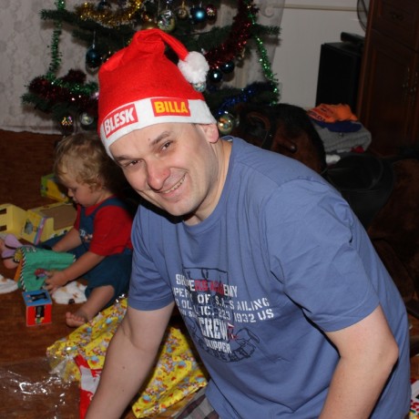 s tátou a dárečky v roce 2011
